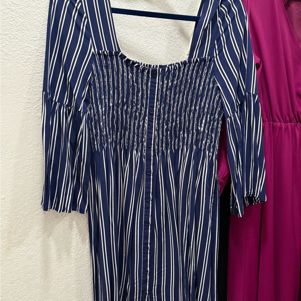 Jack by BB Dakota Navy and White Striped dress
